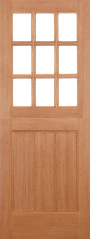 Hardwood Stable Straight Top Unfinished Unglazed 9 Light Mortice & Tenon External Door - The Wooden Door Company