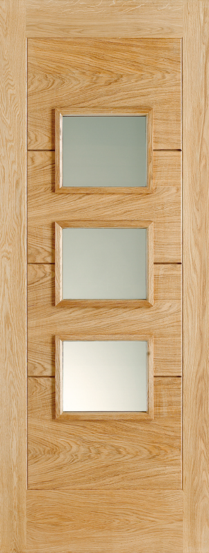 Arta Oak Unfinished Glazed External Door - The Wooden Door Company