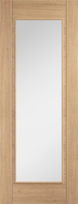 Oak Carini Pre-Finished Glazed 1 Light Internal Door - The Wooden Door Company