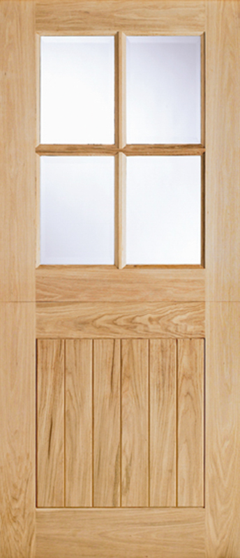 Oak Cottage Stable Unfinished Glazed 4 Light External Door - The Wooden Door Company