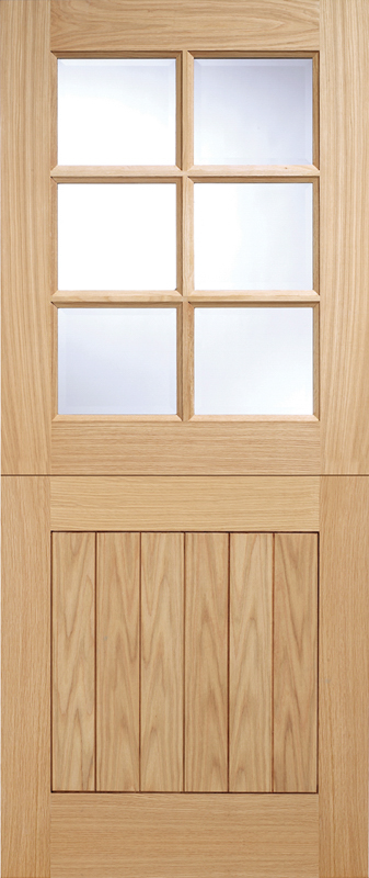 Oak Cottage Stable Unfinished Glazed 6 Light External Door - The Wooden Door Company