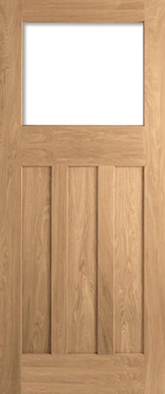 Oak DX 1930s Style Unfinished Unglazed Internal Door - The Wooden Door Company