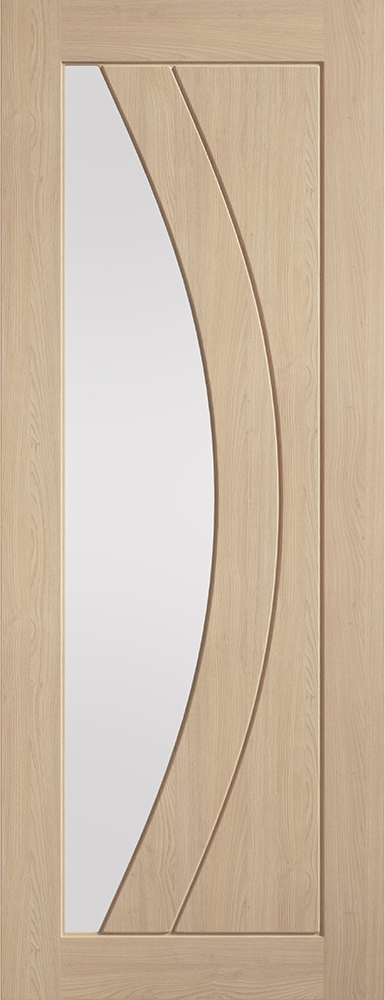 Oak Girona Unfinished Clear Glazed Internal Door - The Wooden Door Company