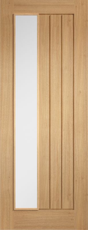 Oak Mexicano Pre-Finished Clear Glazed Offset Internal Door - The Wooden Door Company
