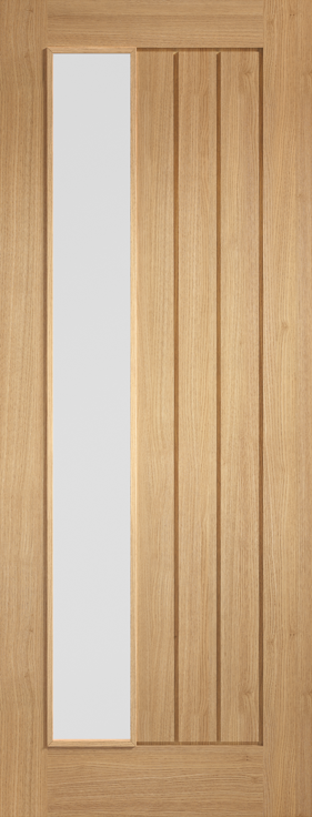Oak Mexicano Pre-Finished Frosted Glazed Offset Internal Door - The Wooden Door Company