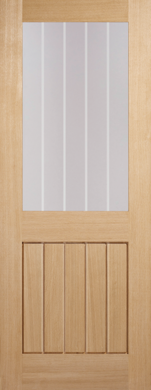 Oak Mexicano Pre-Finished Glazed Half Light FD30 Fire Door - The Wooden Door Company