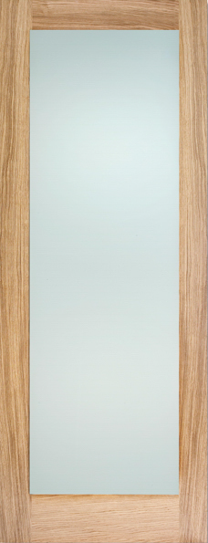 Oak Pattern 10 Unfinished Glazed 1 Light Frosted Internal Door - The Wooden Door Company
