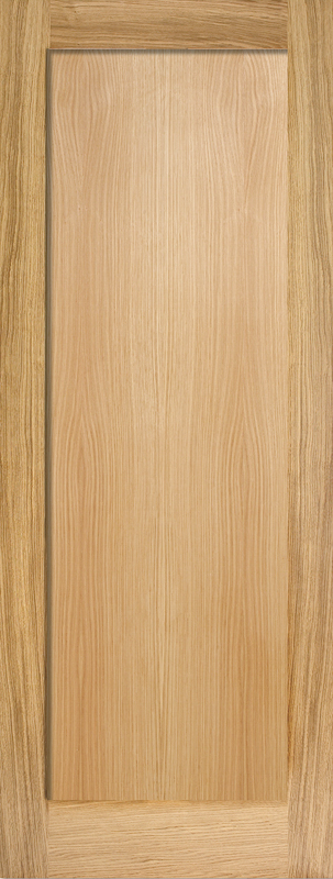 Oak Pattern 10 One Panel Unfinished FD30 Fire Door - The Wooden Door Company