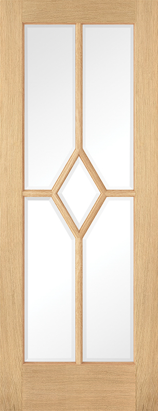 Oak Reims Pre-Finished Glazed 5 Light Internal Door - The Wooden Door Company