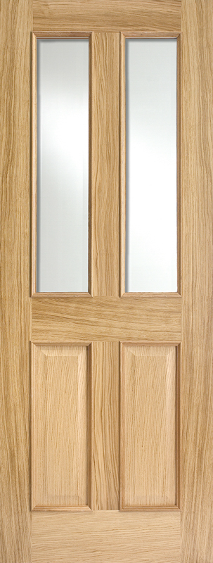 Oak Richmond Unfinished Glazed 2 Light Internal Door - The Wooden Door Company