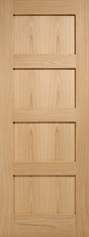 Oak Shaker 4 Panel Pre-Finished FD30 Fire Door - The Wooden Door Company