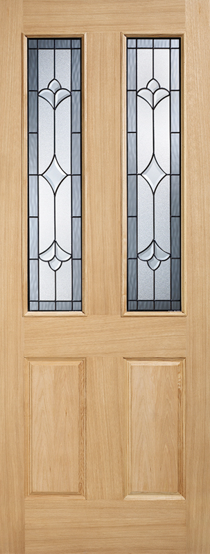 Salisbury Unfinished Glazed 2 Light External Door - The Wooden Door Company
