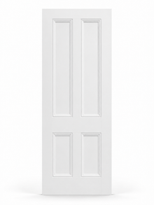 The Edwardian bespoke white primed four panel internal door with raised mouldings