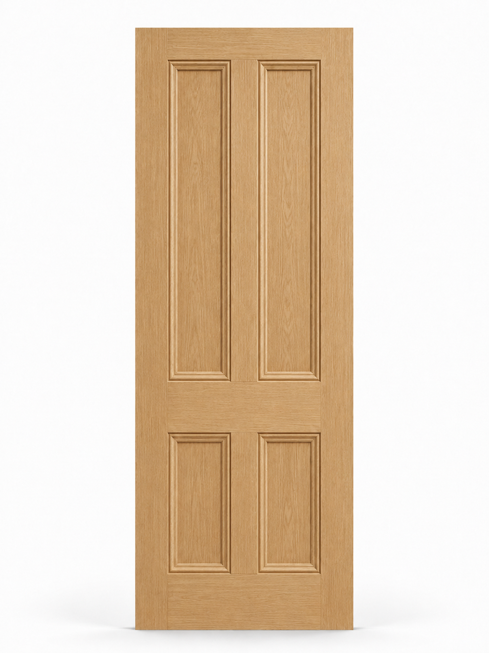 The Edwardian bespoke oak four panel internal door with raised mouldings