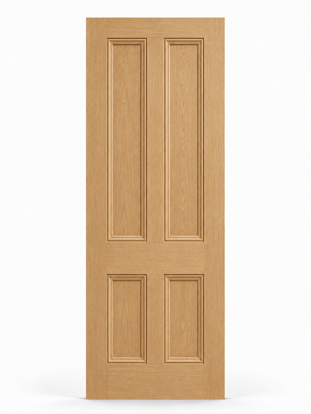 The Edwardian bespoke oak four panel internal door with raised mouldings