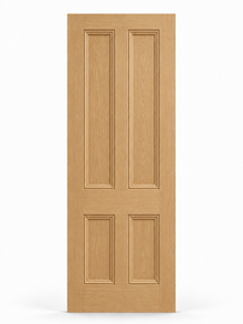 The Edwardian bespoke oak four panel internal door with raised mouldings