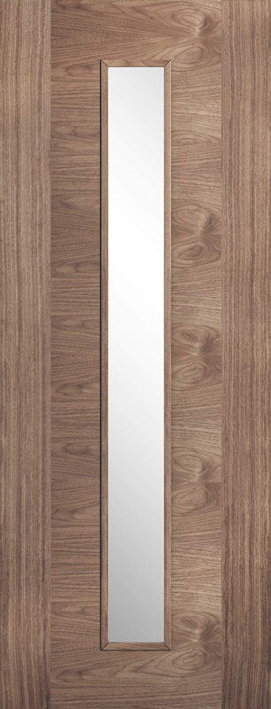 Walnut Sofia Pre-Finished Glazed 1 Light Internal Door - The Wooden Door Company