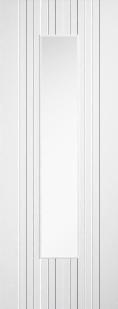 White Laminate Sydney Pre-Finished Glazed Internal Door - The Wooden Door Company
