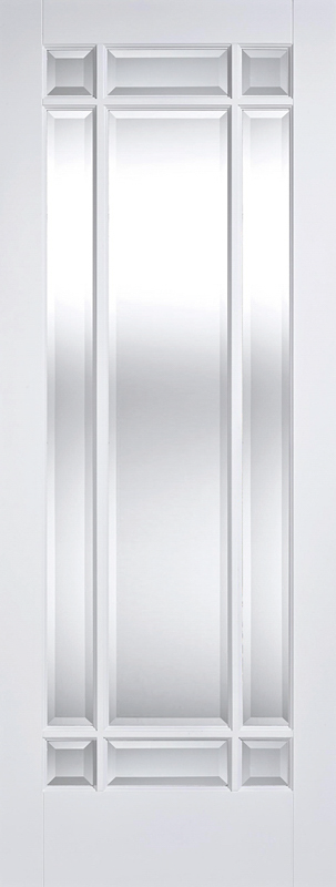 White Manhattan Primed Glazed 9 Light Internal Door - The Wooden Door Company