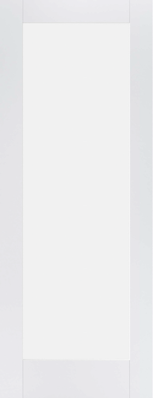 White Pattern 10 Primed Glazed 1 Light Frosted Internal Door - The Wooden Door Company