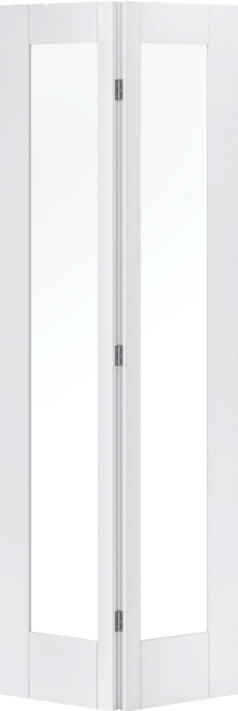 White Pattern 10 Primed Glazed Bi-Fold Internal Door - The Wooden Door Company