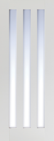 White Utah Primed Glazed 3 Light Clear Internal Door - The Wooden Door Company